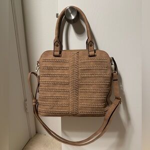 Faux suede woven design purse